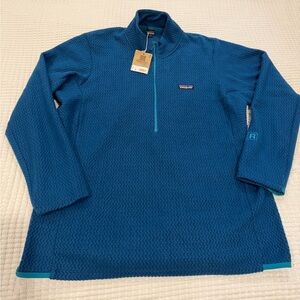 Patagonia Women's XXL R1 Air 1/2-Zip Pullover Lagom Blue Jacket NWT